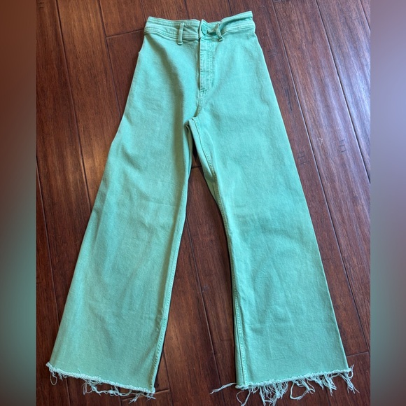 Zara Denim - ZARA Mint Green Wide-Leg Jeans SZ 4